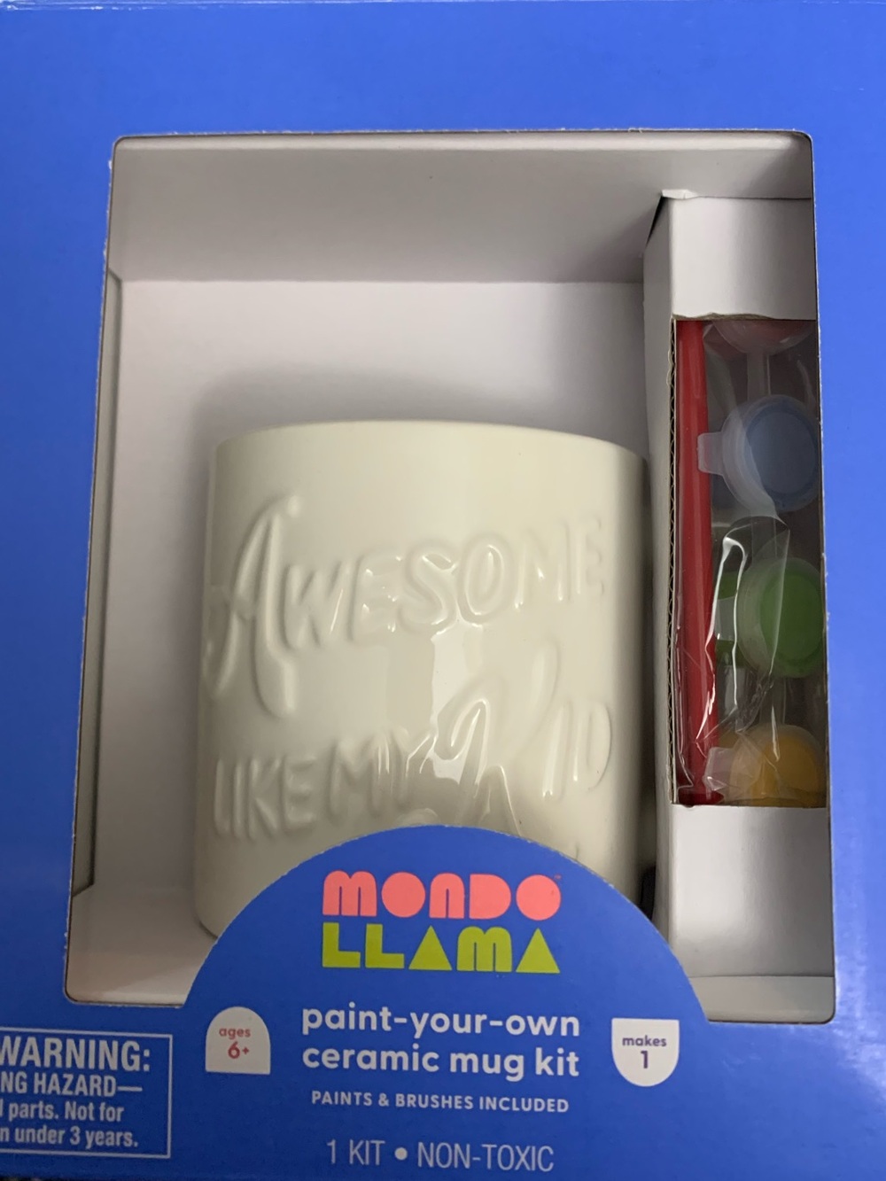 Paint-Your-Own Ceramic Mug Kit - White- Awesome like my kid- BRAND NEW